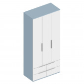 Шкаф 3-ств. 4 ящика "Бриз"